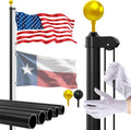 Ryzenthr 20 ft Flag Pole Kit for Outside - Heavy Duty Telescoping Pole