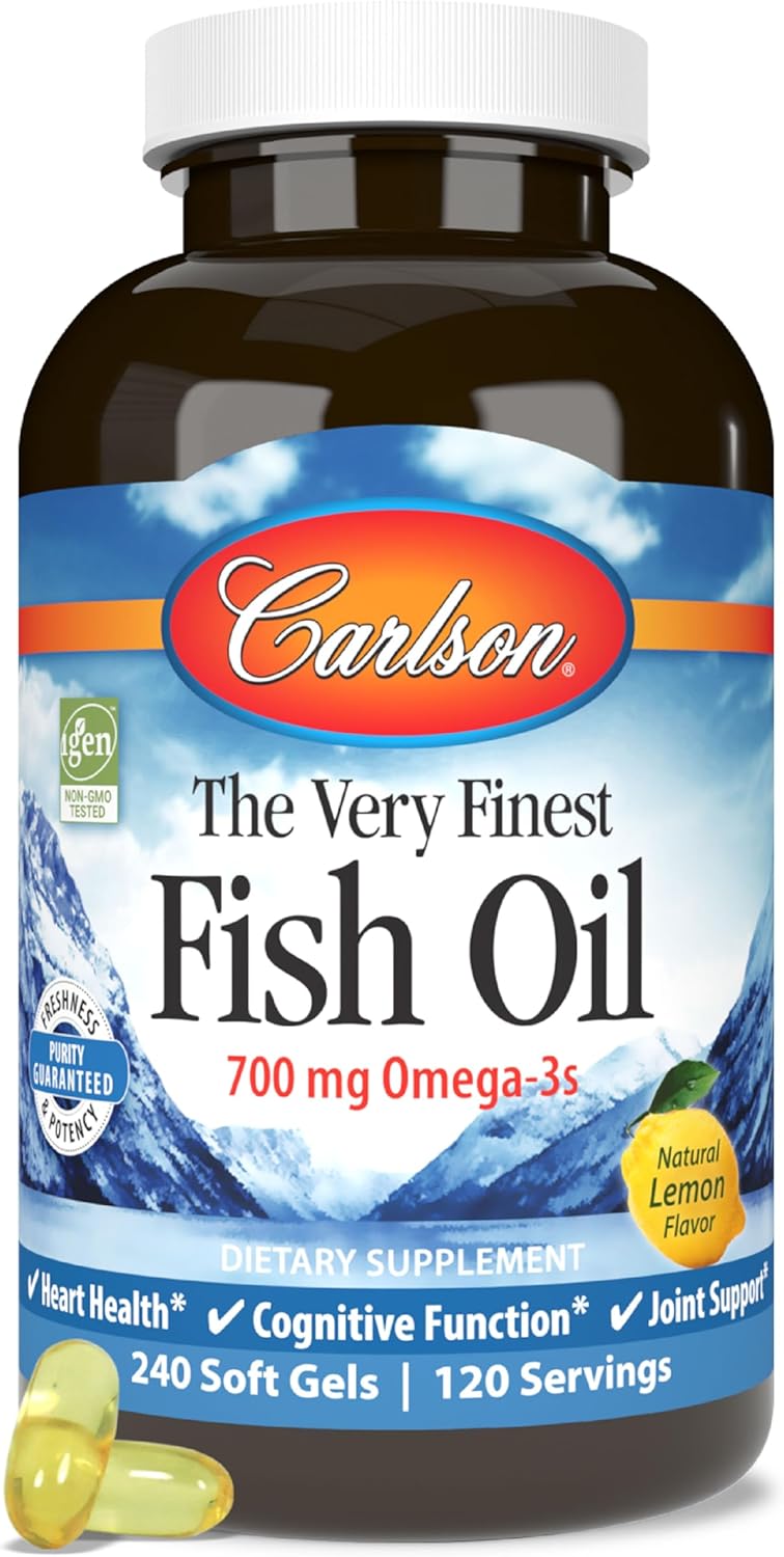 Carlson Fish Oil Supplement with 700 mg Omega-3s for Wellness