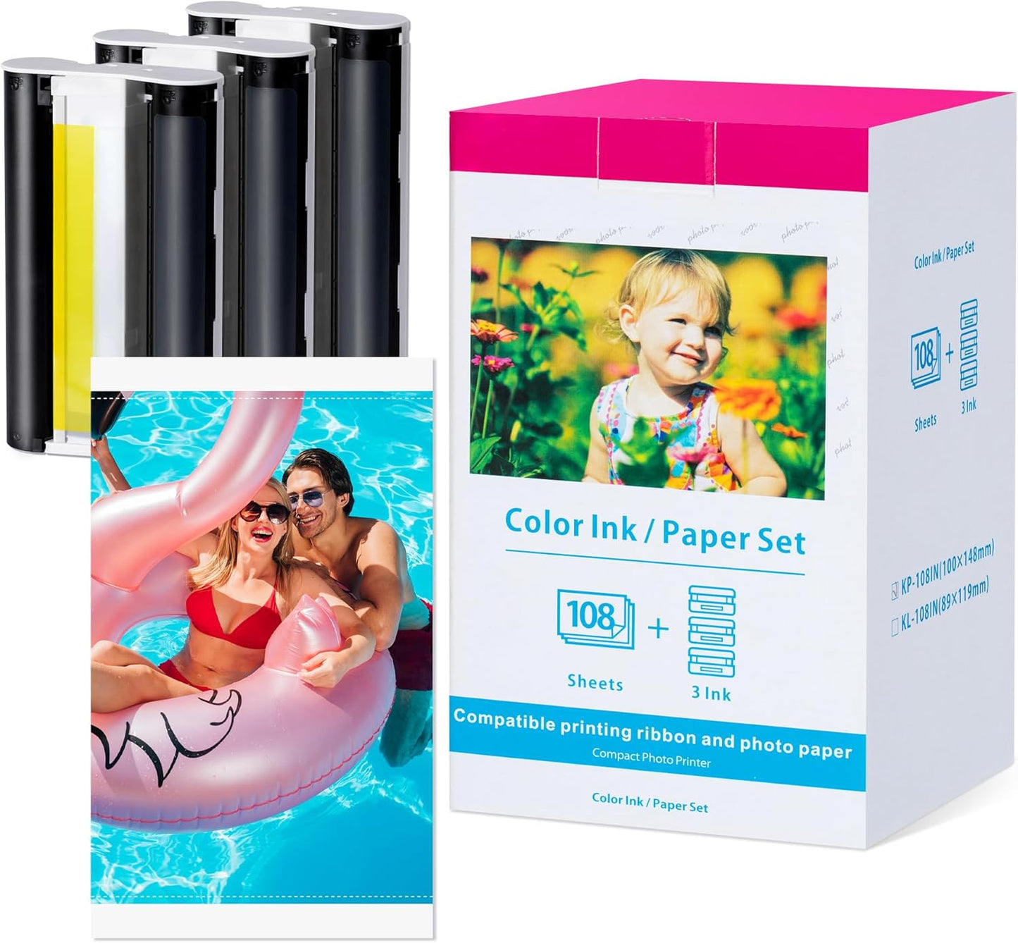 Compatible Canon KP-108IN Ink Cassette & 108 Sheets Photo Paper