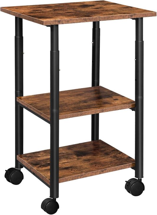 HOOBRO Printer Stand with 3-Tier Storage for Office Efficiency
