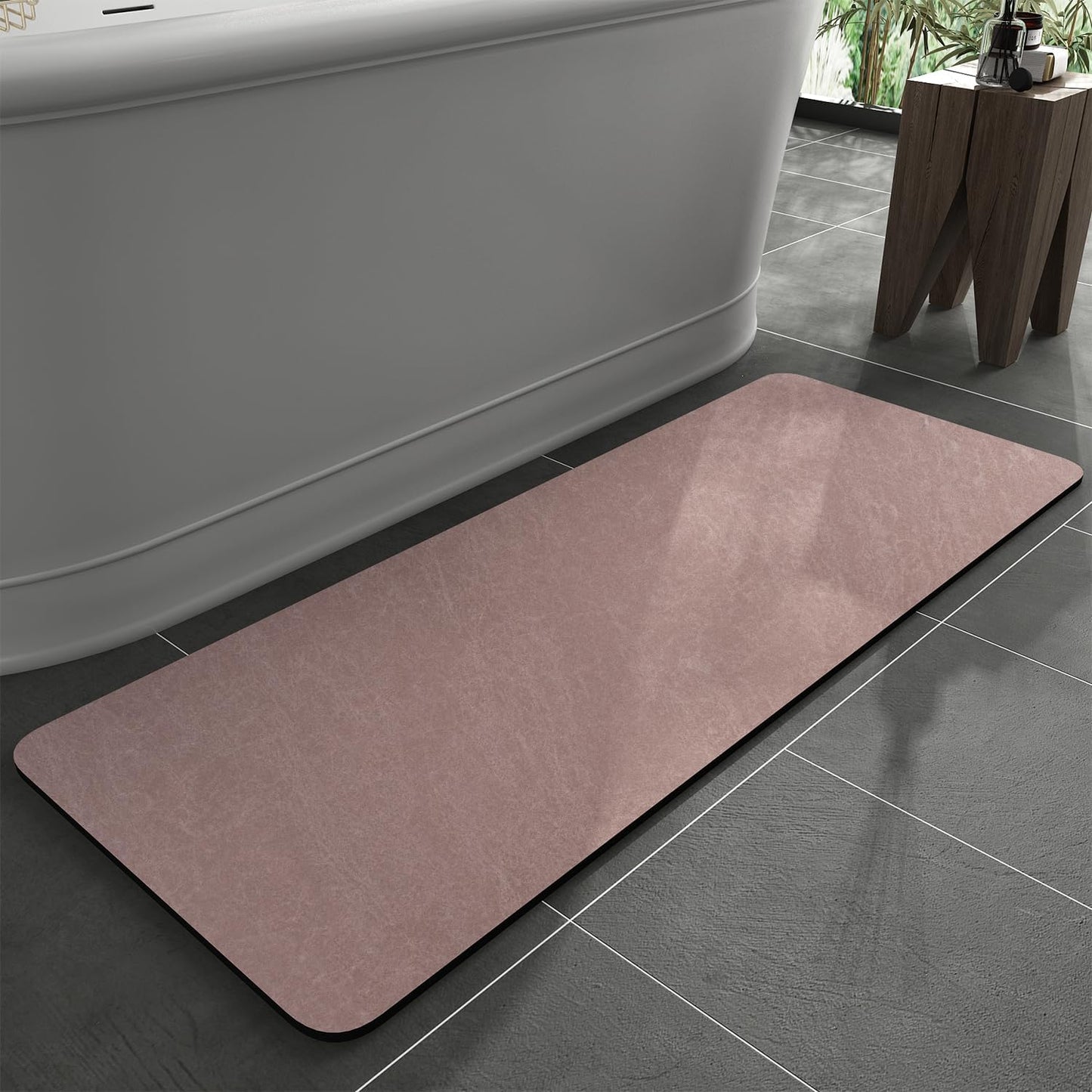 MontVoo Bath Mat Rug Non Slip Quick Dry Absorbent Thin Design