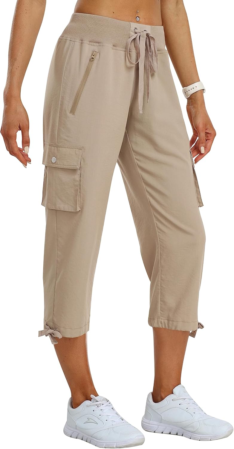 MoFiz Women's Cargo Capris Pants for Hiking and Casual Wear