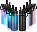 Volhoply 16 OZ Kids Water Bottle 8 Pack - Insulated Straw Bottles