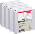 4-Pack Office Depot Heavy-Duty Binder, 2 D-Rings, White - 49% Recycled