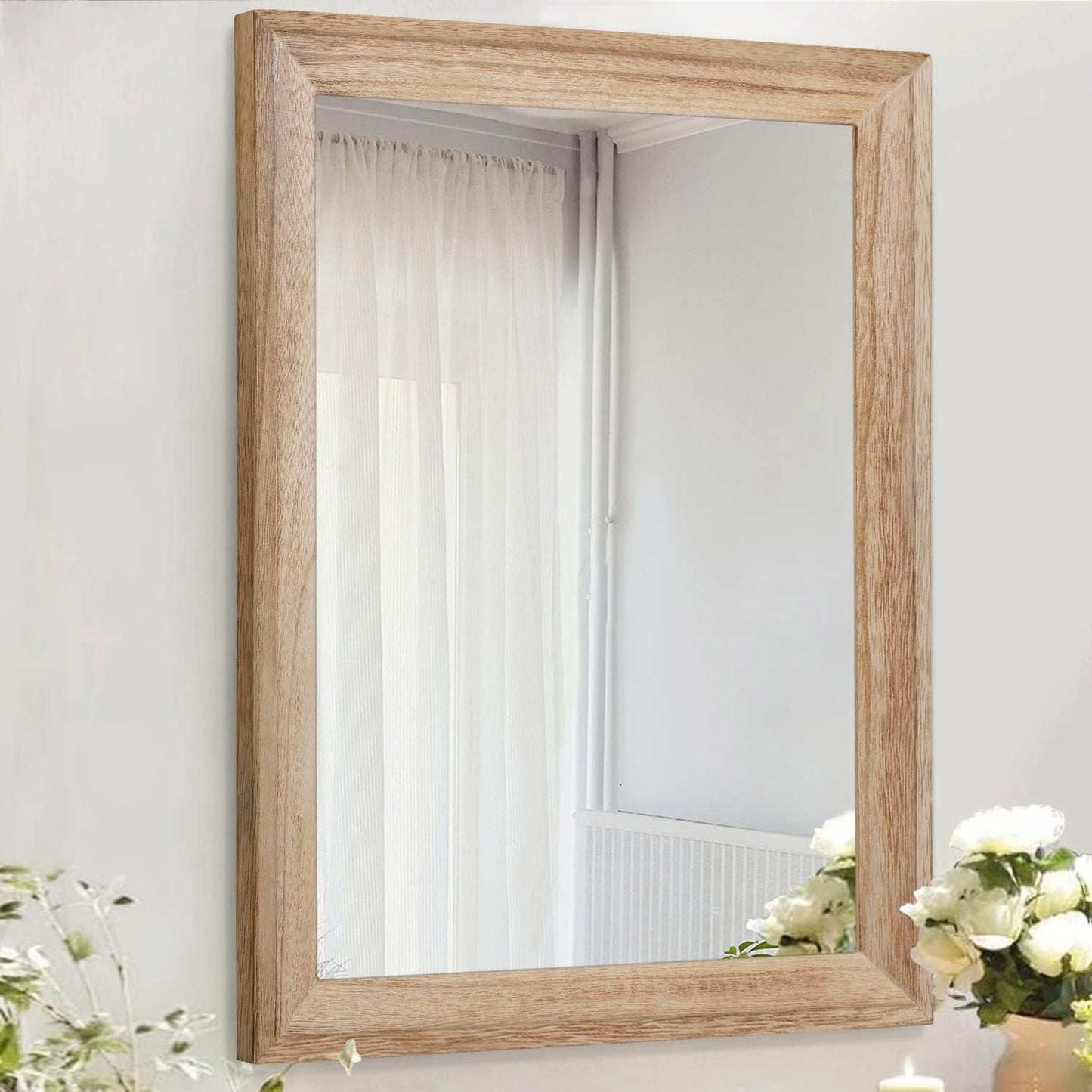 AAZZKANG Rustic Mirrors for Wall - Large Wooden Frame Design