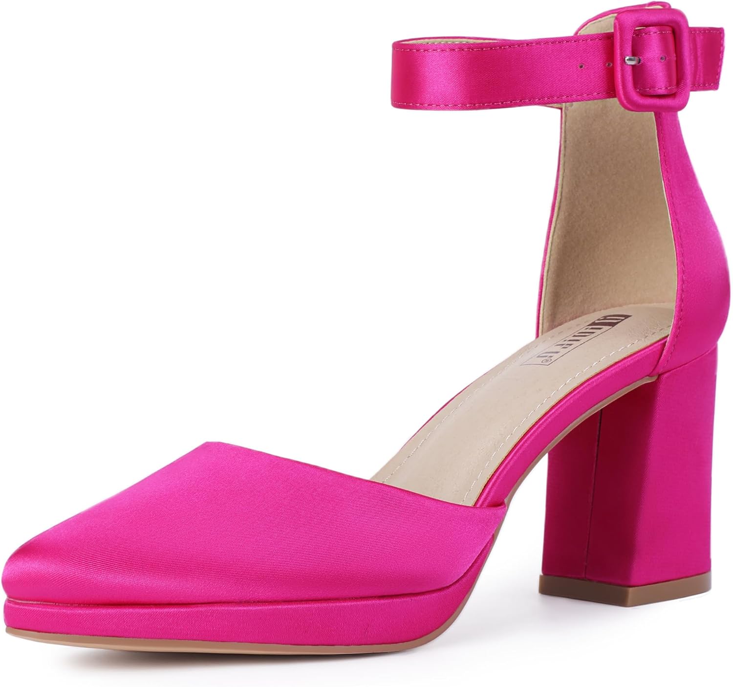 IDIFU Womens Closed Toe Heels Chunky Block Platform Pumps