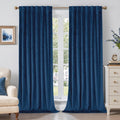 Blue Velvet Blackout Curtains 52 x 84 in 2 Panels - Room Darkening
