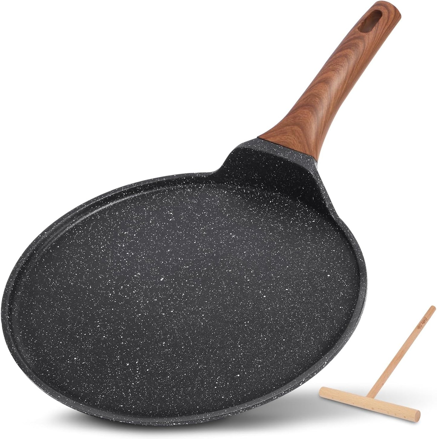 Nonstick 9.5 Inch Crepe Pan with Spreader - PTFE & PFOA Free