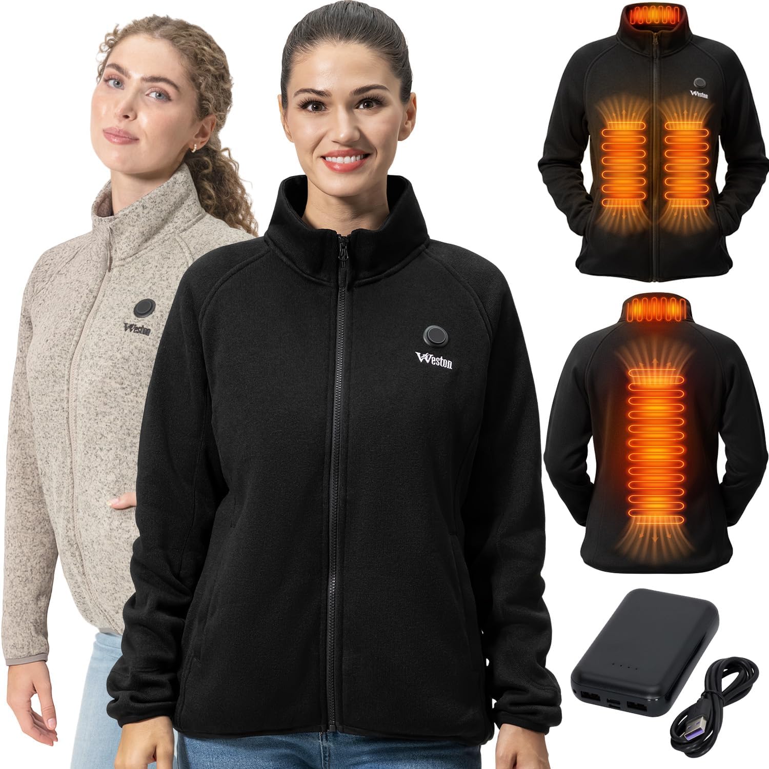 Weston Womens Heated Fleece Jacket for Ultimate Cold Weather Comfort
