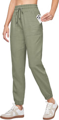 Women Linen Joggers with Pockets - Lightweight Cotton Linen Pants