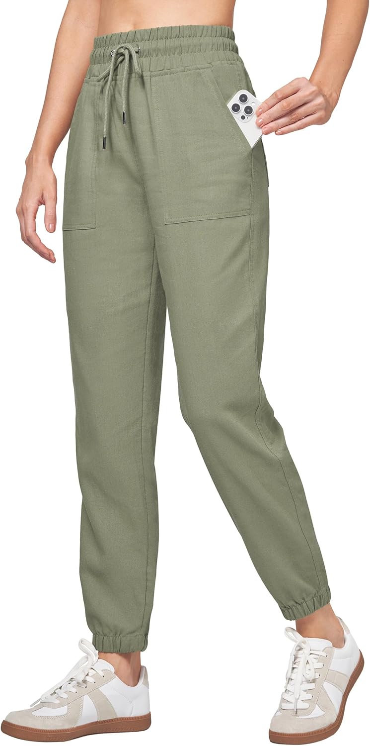 Willit Women Linen Pants Joggers for Casual Summer Comfort