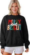 MAPICK Christmas Sweatshirt for Women Merry and Bright Embroidery