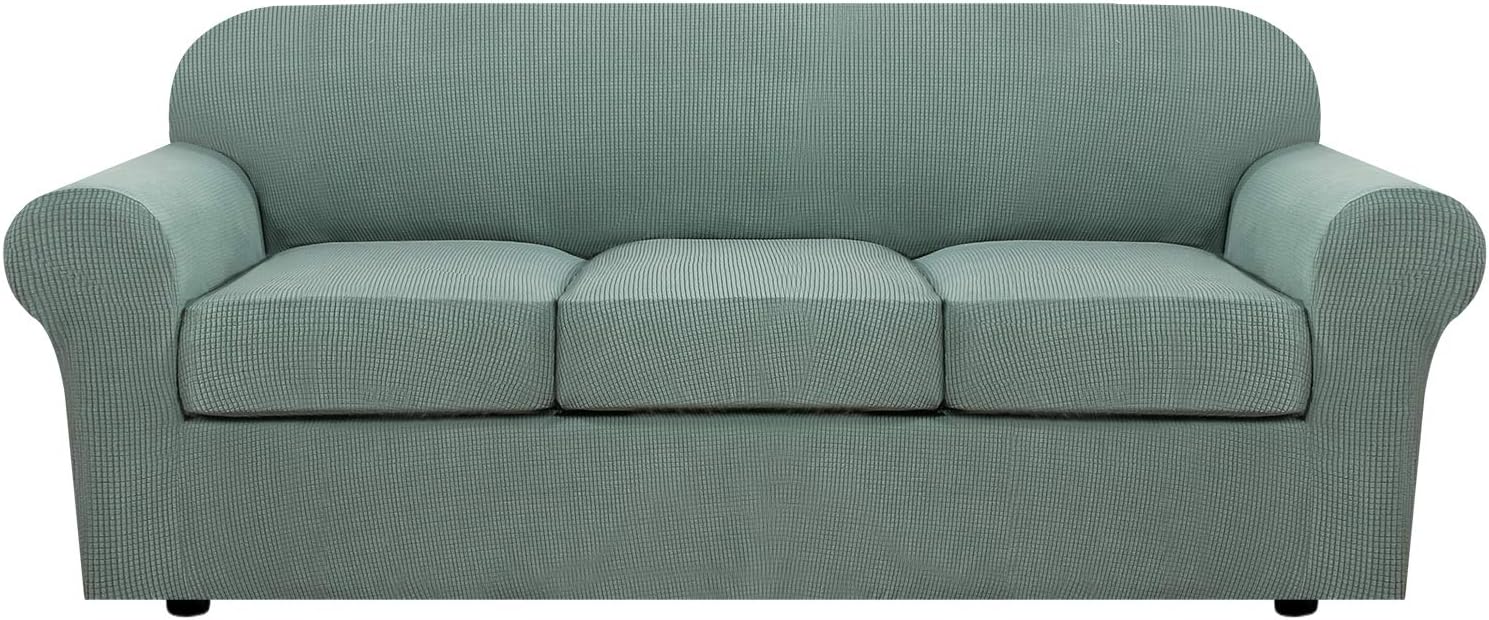 H.VERSAILTEX 4 Piece Stretch Sofa Covers for 3 Cushion Couch