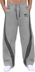 GORGLITTER Men's Baggy Wide Leg Sweatpants Y2K Striped (Style D6YY)