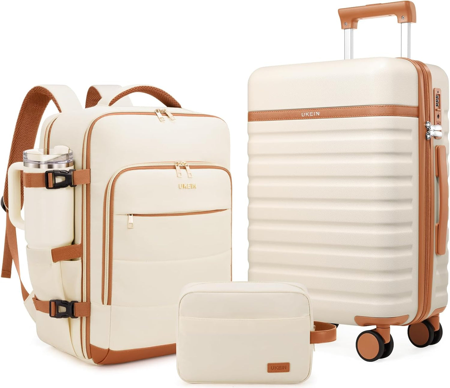 UKEIN Luggage Sets 3 Piece with Carry On Suitcase and Backpack