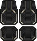 PIC AUTO Heavy Duty Rubber Floor Mats, Gray Aluminum Film