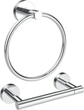 Polished Finish Toilet Paper Holder & Towel Ring Set for Bathrooms