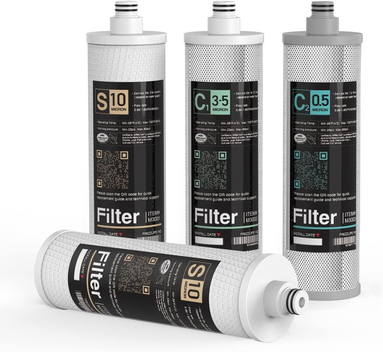 Frizzlife M3005 Replacement Filter Cartridge Set for SK99 and SP99