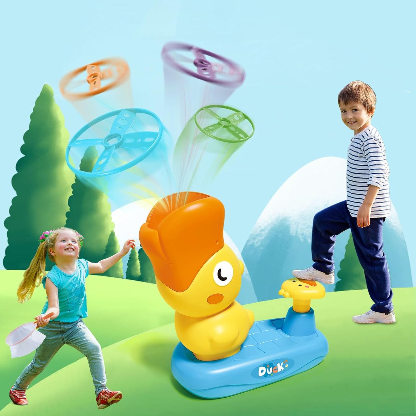 Duck Flying Disc Launcher - Fun Outdoor Toy!