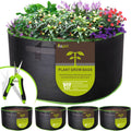 4-Pack 40 Gallon Fabric Flower Pots Grow Bags with Handle - Durable
