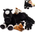 MaoGoLan Horse Stuffed Animal Set 4 Pcs - Interactive Mama Horse