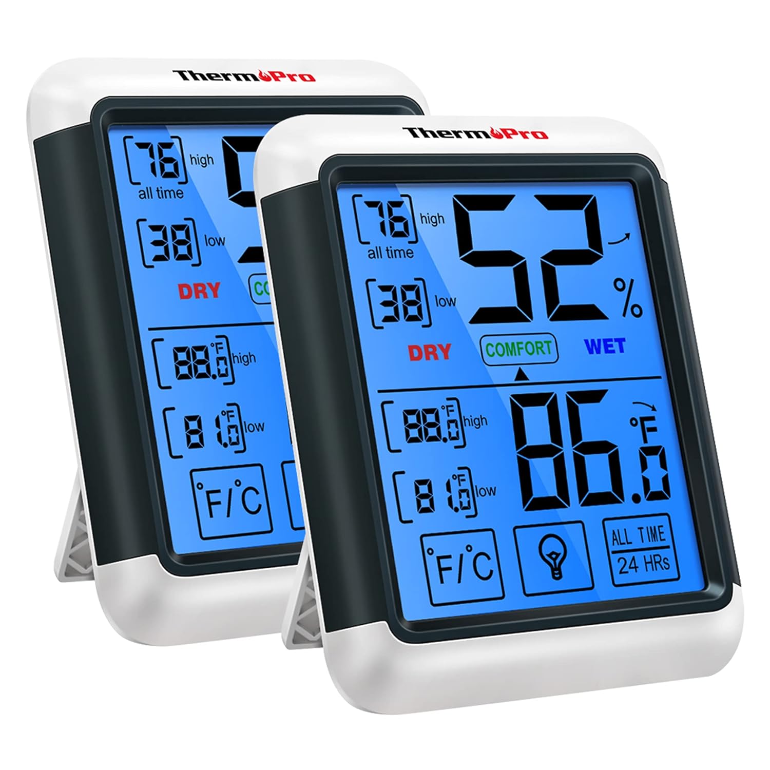 ThermoPro TP55 Digital Indoor Hygrometer with Touchscreen Display