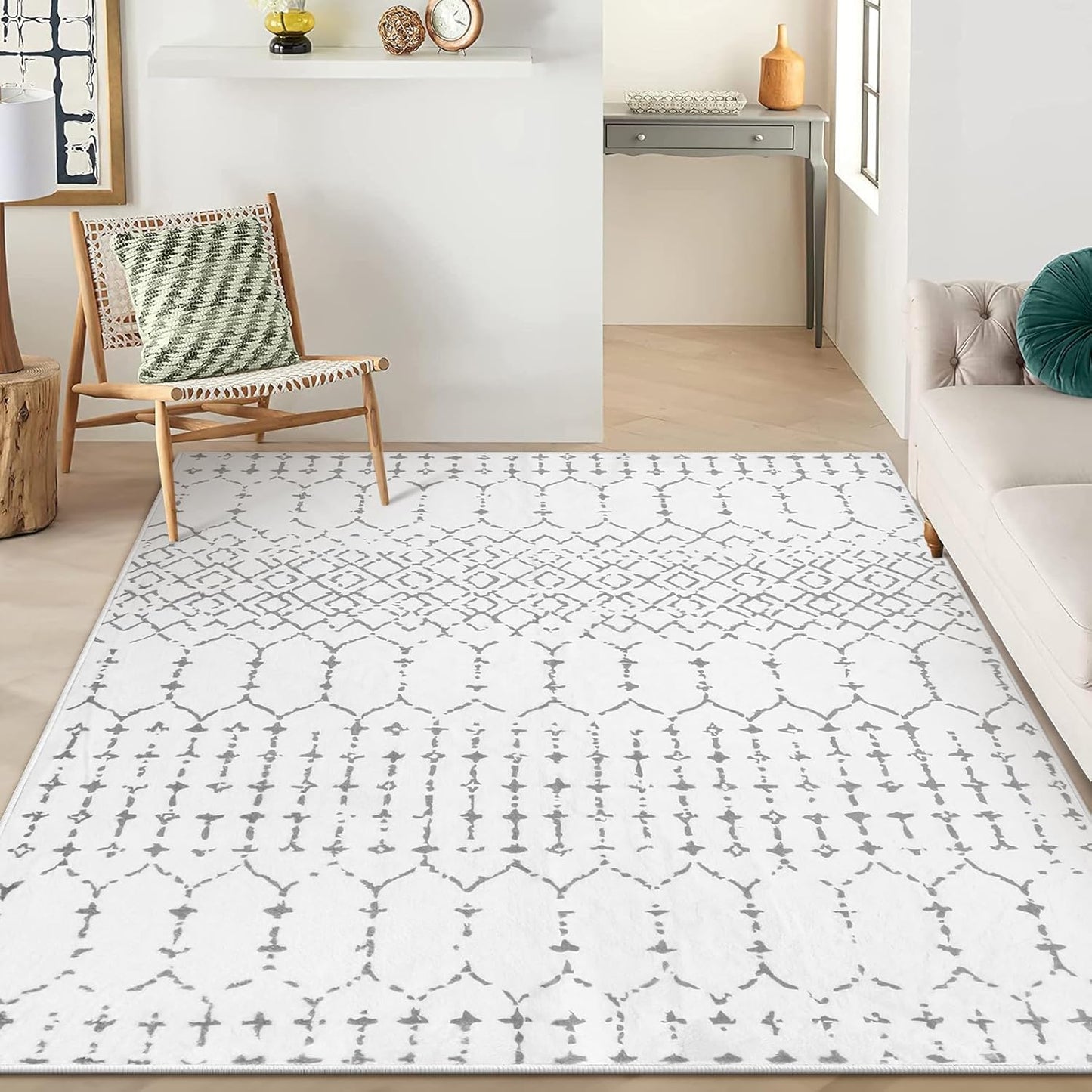Lahome Moroccan 6x9 Machine Washable Non-Slip Area Rug