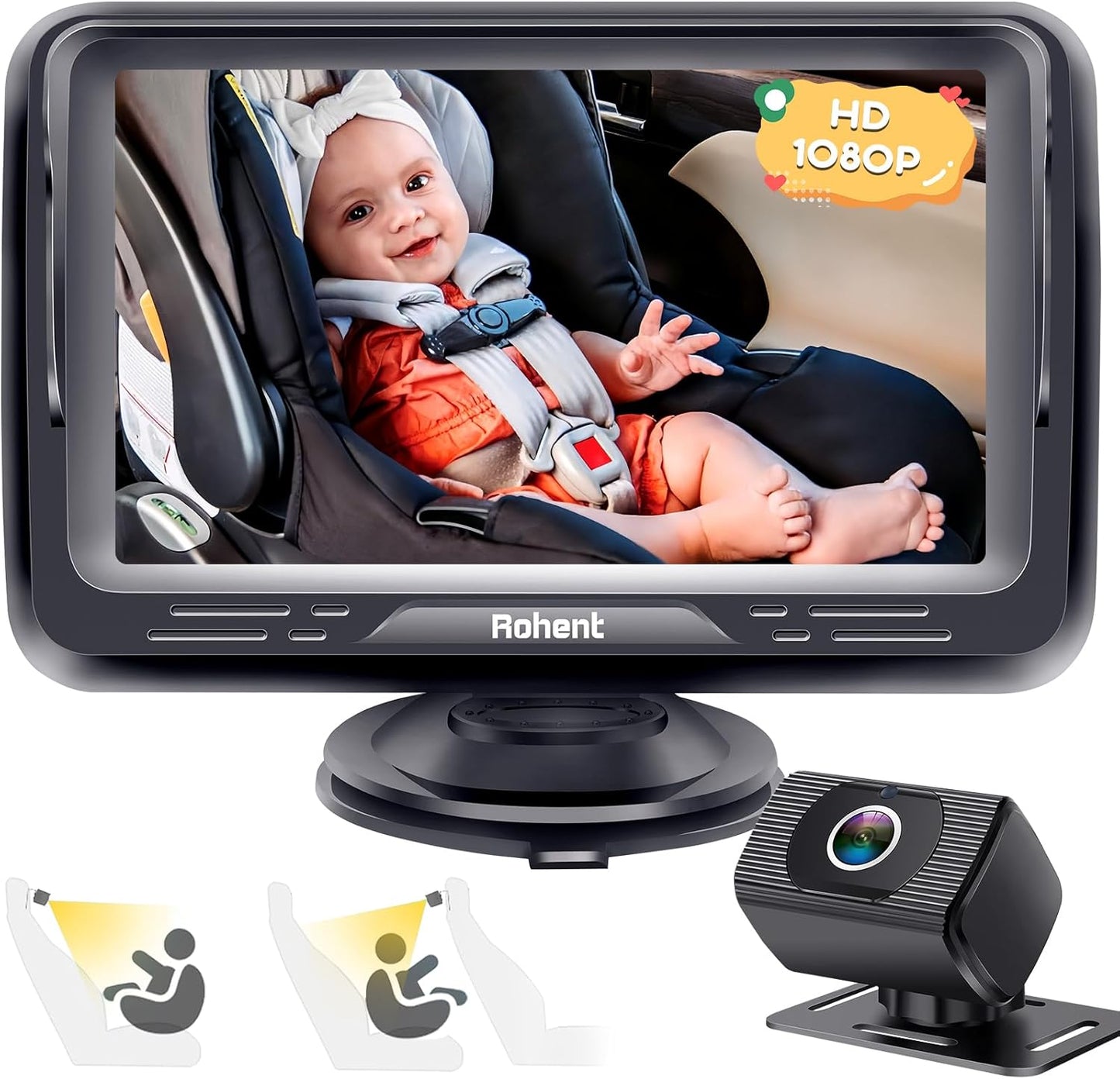 Rohent HD Baby Car Camera - Clear Night Vision