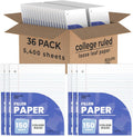 Notebook Paper Loose Leaf College Ruled 10.5 x 8 - 5400 Sheets Bulk