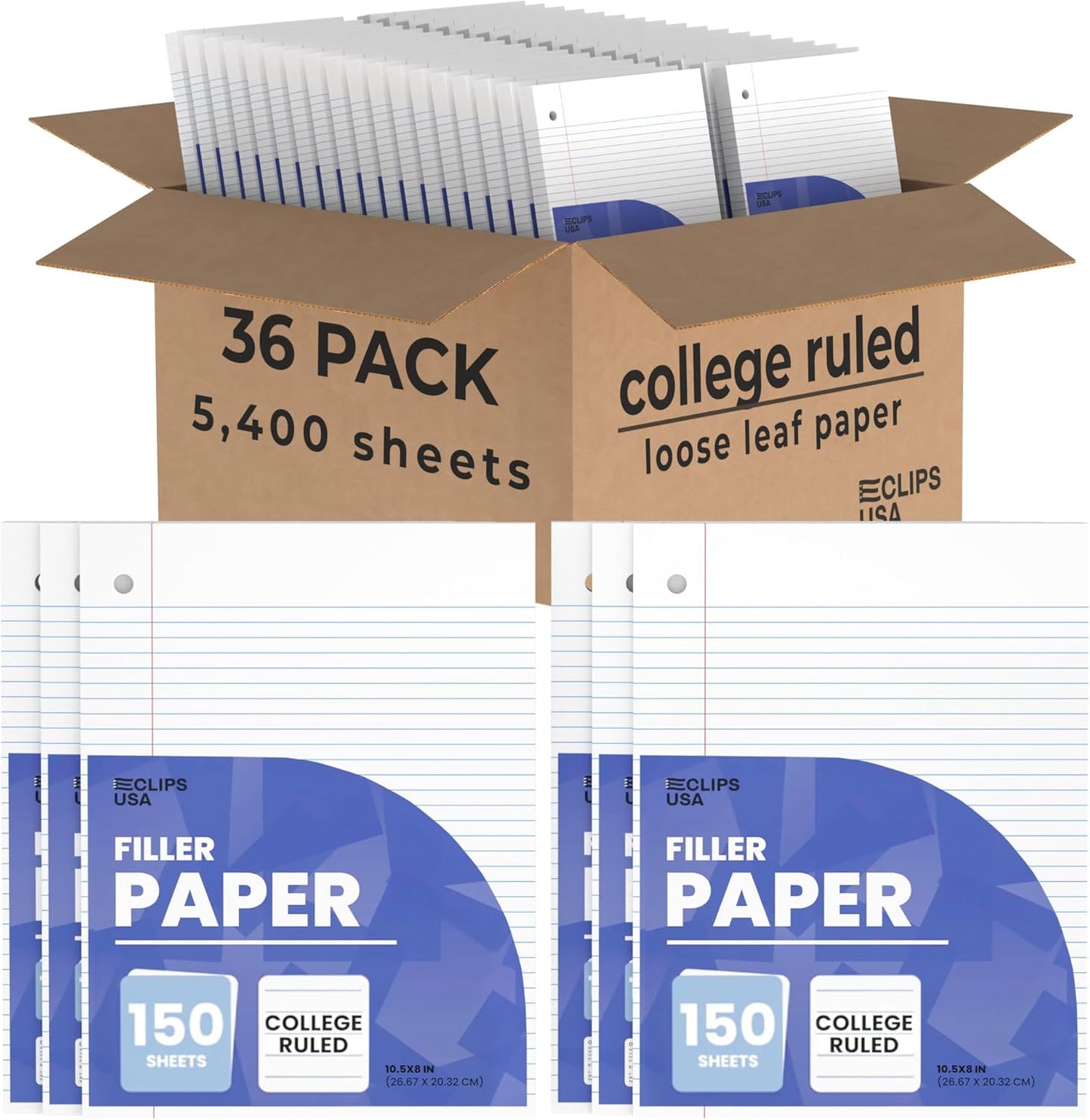 Loose Leaf College Ruled Notebook Paper for Students and Offices