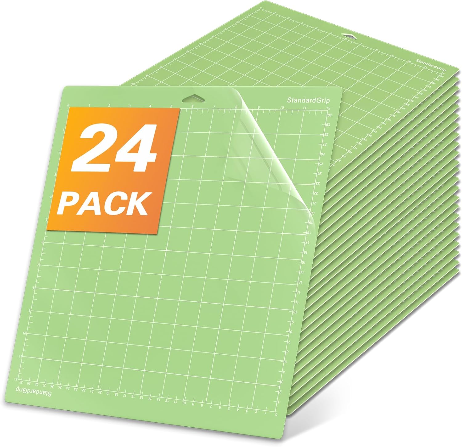 24 Pcs Cutting Mat for Cricut, Non-Slip 12x12 Inch Green Mats