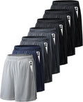 Mens Basketball Shorts 7 Pack - Quick Dry Athletic Gym Shorts