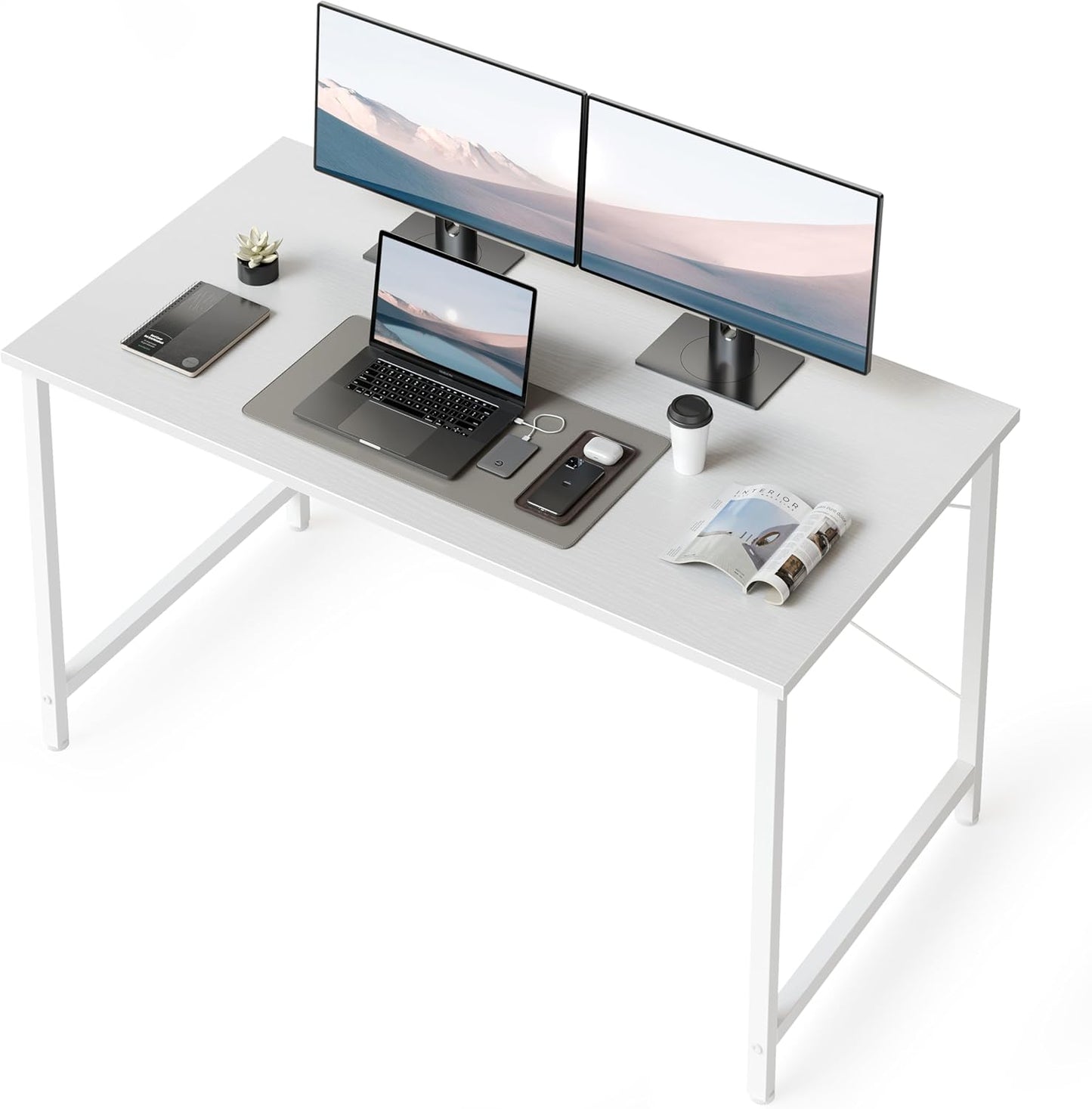 CubiCubi Computer Desk 47 Inch Small Home Office Desk Modern Style