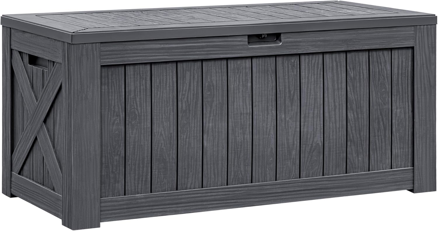 Flamaker Resin Deck Box 120 Gallon Waterproof Storage Solution