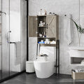 Over The Toilet Storage Cabinet Grey with 2-Door Design - Tall