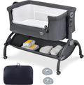 Baby Joy Baby Bassinet 3-in-1 Bedside Sleeper - Adjustable 7 Heights