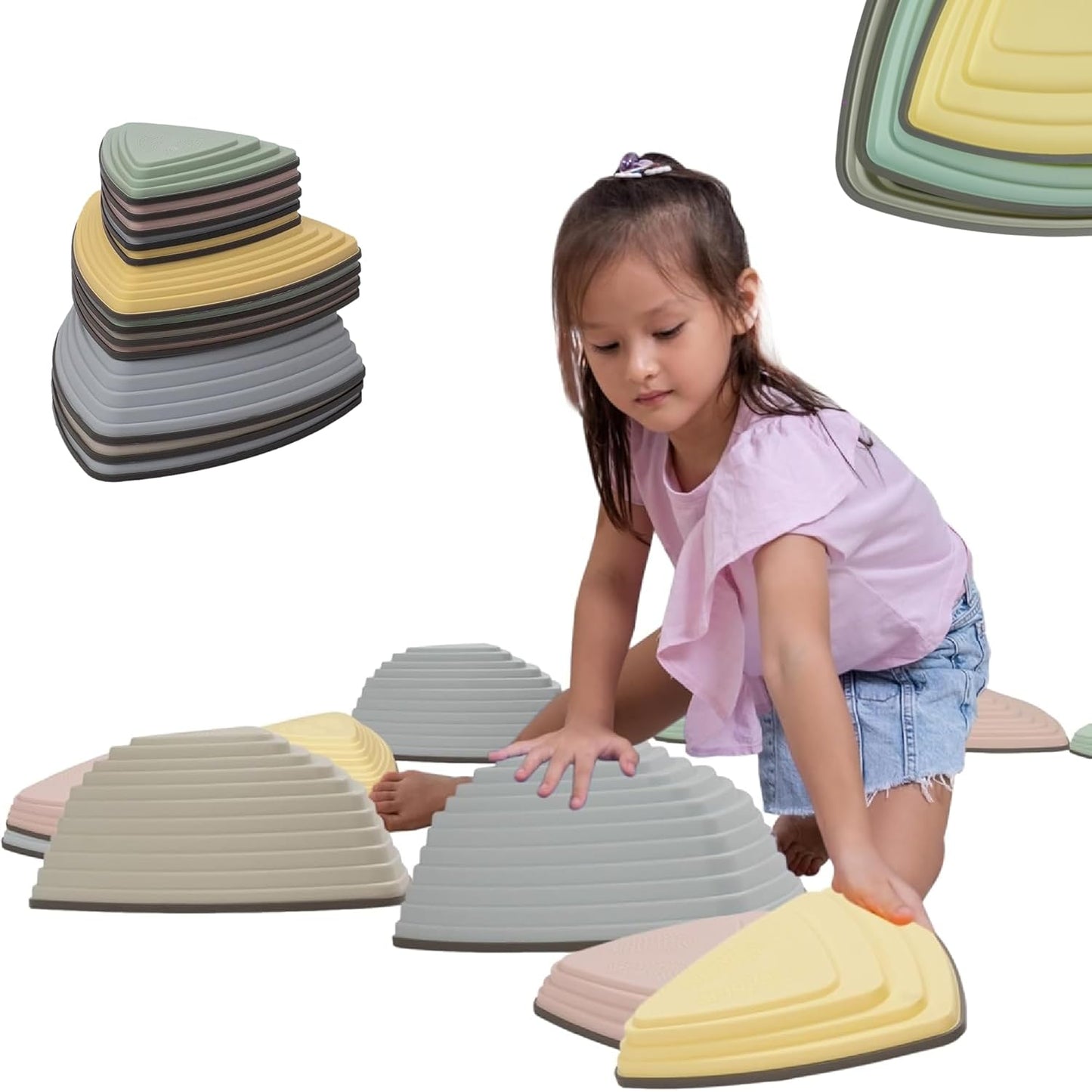 12 Pcs Stepping Stones for Kids to Develop Balance & Coordination