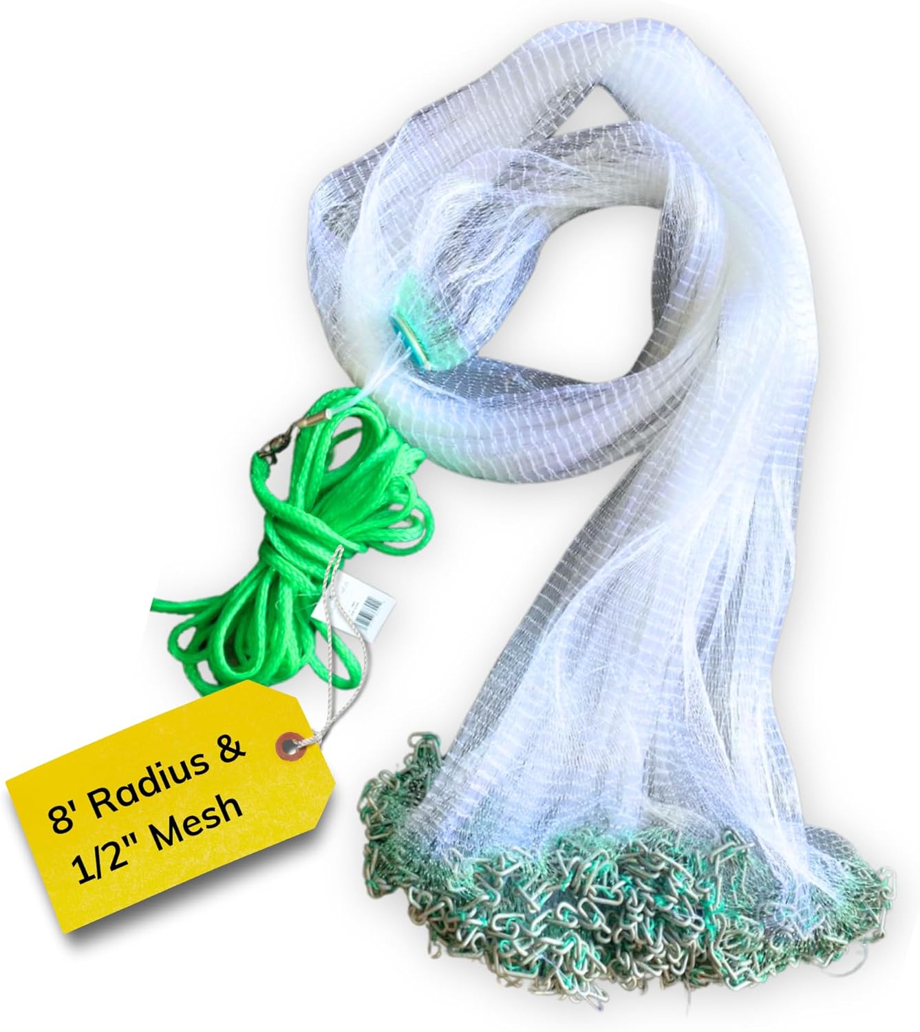 Elite Series Cast Nets 4.5-10ft | Saltwater Ready | Easy Throw with Chain Bottom - Silver Catch