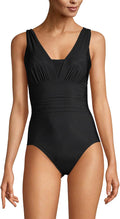 Lands' End Women's SlenderSuit Grecian Low Leg One Piece Swimsuit