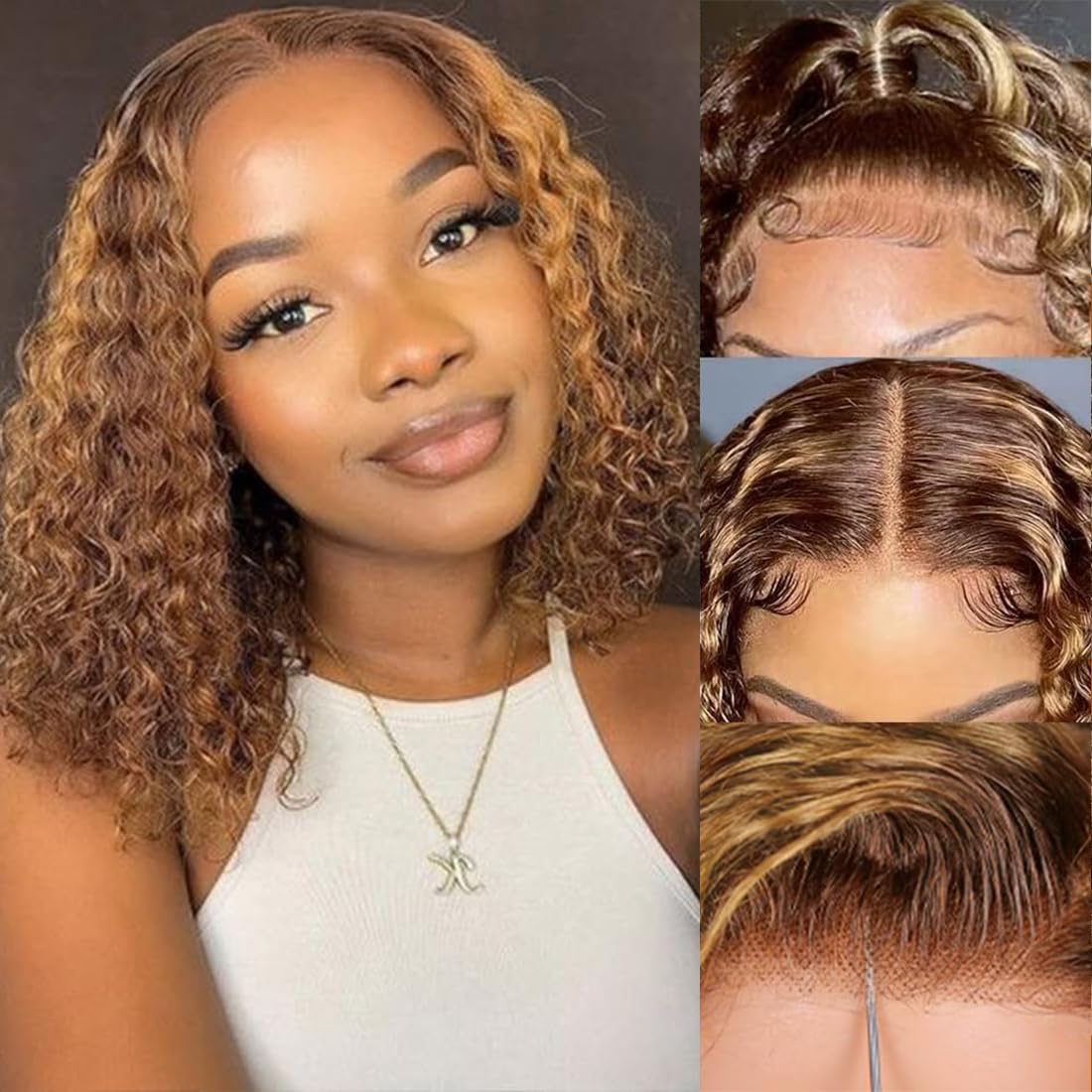 Glueless Wigs Human Hair Deep Wave 5x5 HD Lace Closure 16 Inch