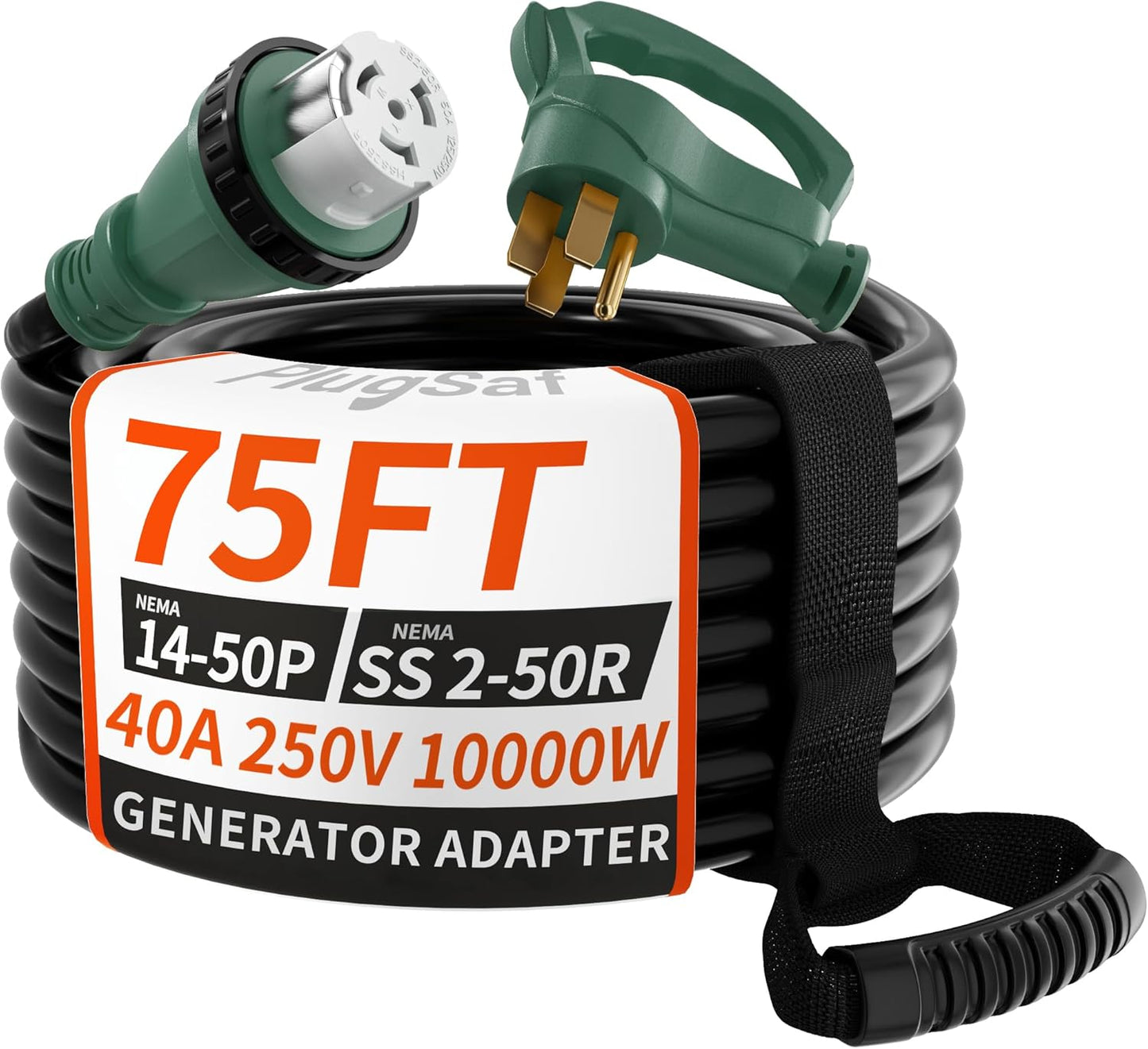 40 Amp Generator Cord 75FT Heavy Duty RV Extension Cable