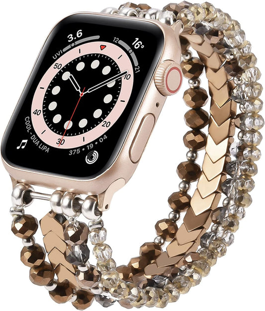 Handmade Coffee Beaded Apple Watch Band