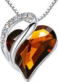 Leafael Necklaces for Women Infinity Love Birthstone Heart Pendant