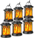 KOOPER 6 Pack Solar Lantern Outdoor Lights - Flickering Flame