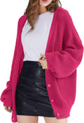 Cardigan Sweaters for Women 100% Cotton Oversized Button-Down QUALFORT