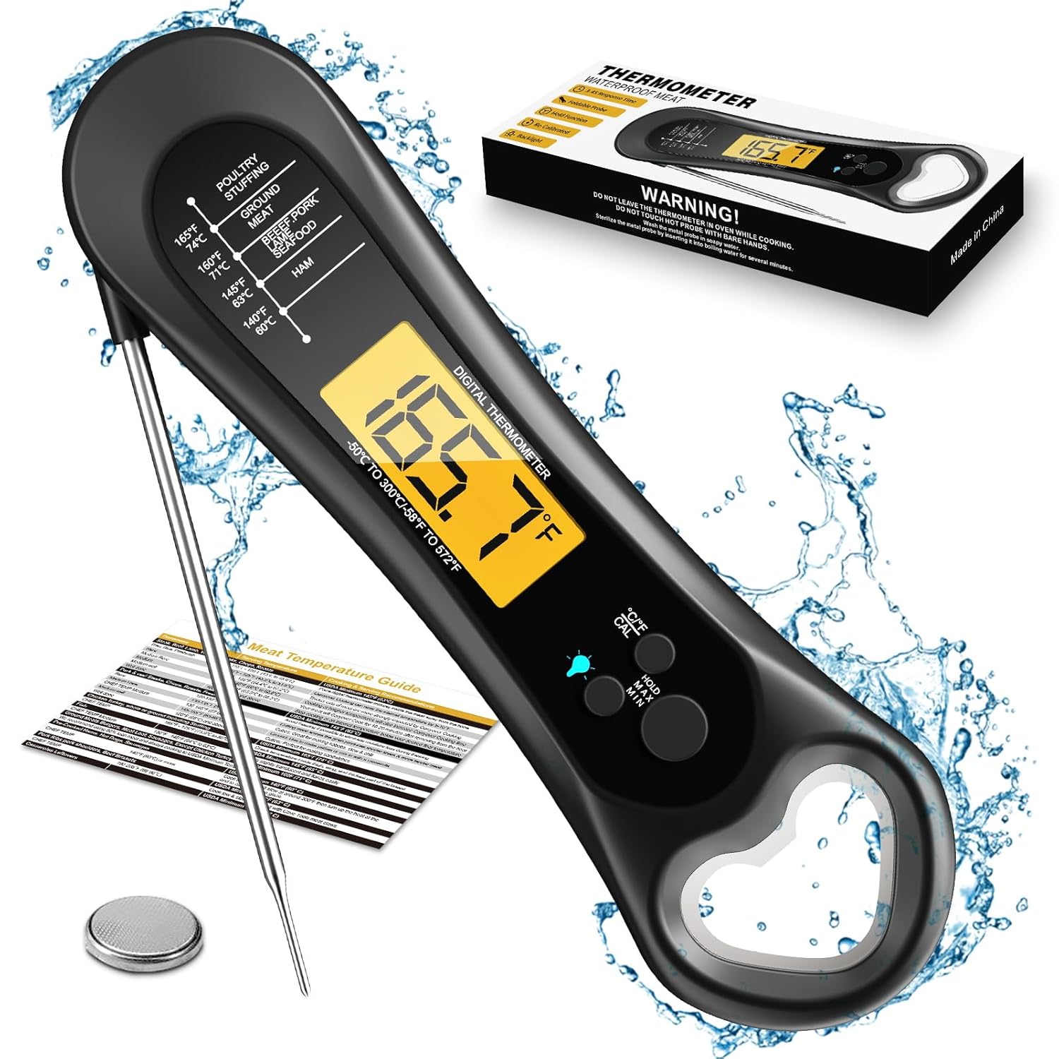 Biison Wireless Meat Thermometer: Instant Read & Waterproof