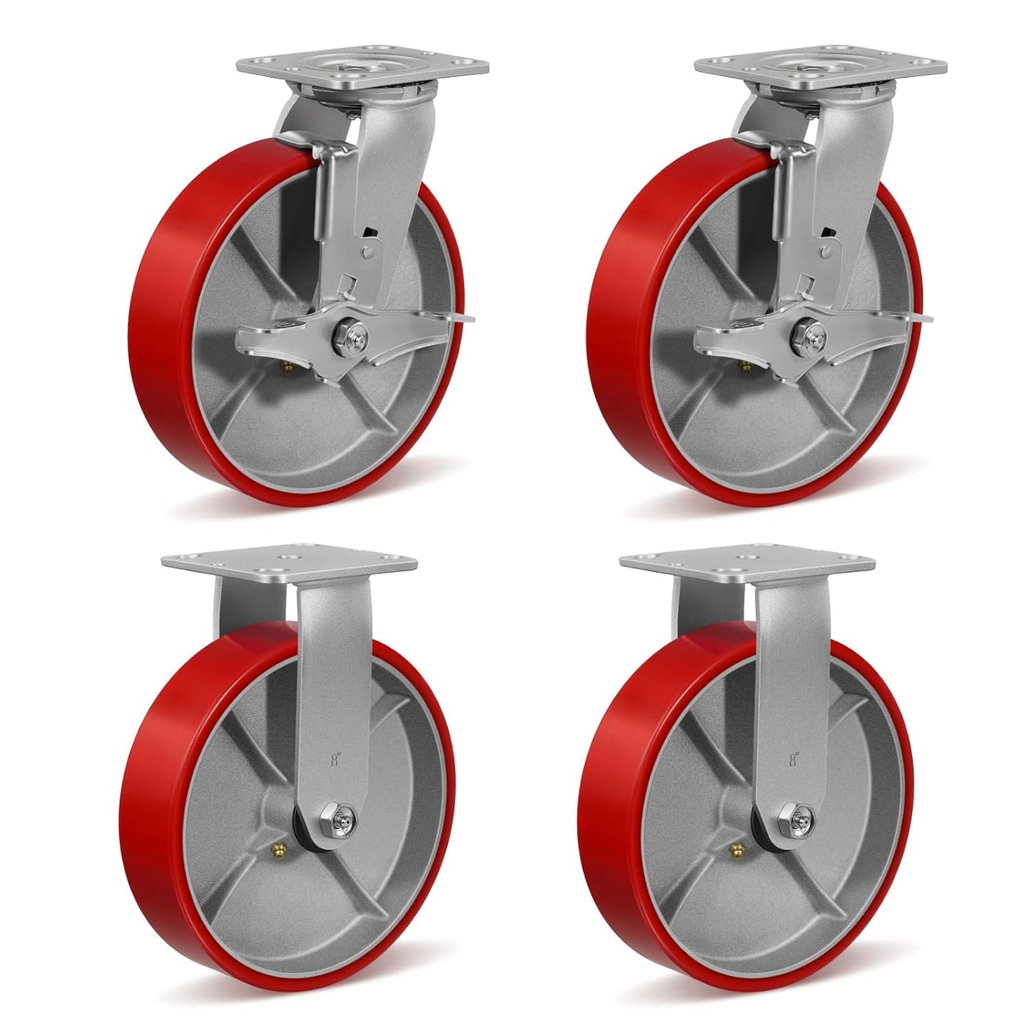 8 X 2 Heavy Duty Casters for Industrial Use with High Capacity