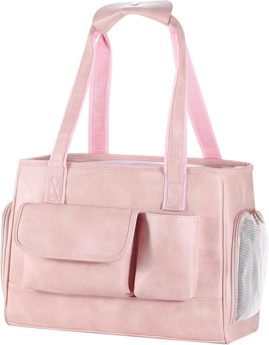 Stylish Dog Carrier Purse for Travel with Your Pet in Pink