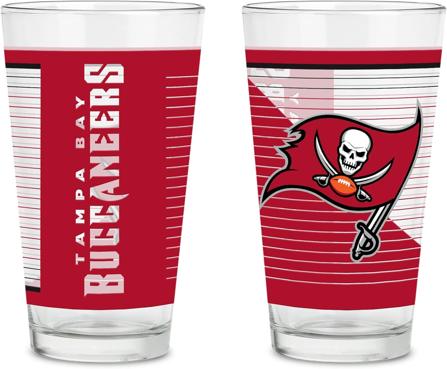 NFL Football Main 16 oz Pint Glasses Set of 2 for True Fans