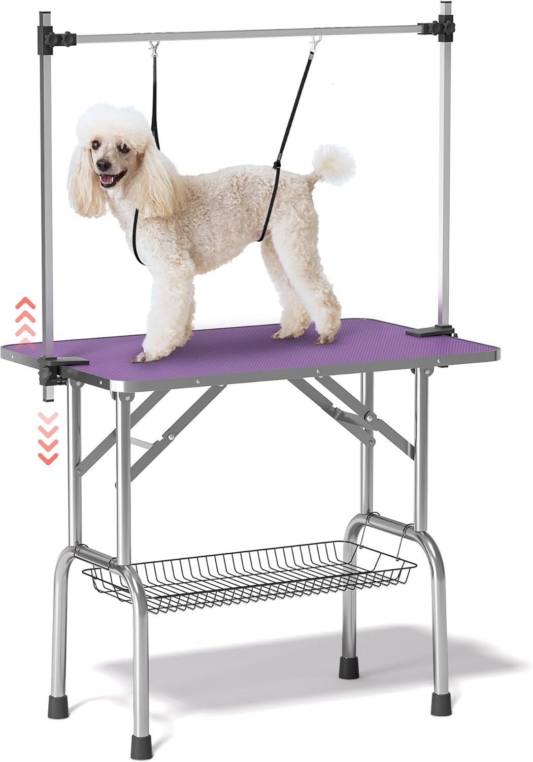 Adjustable Dog Grooming Table for Large Pets with Arms